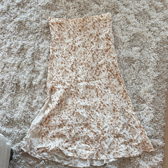 J. Crew Dresses & Skirts - J.Crew Cream Brown Animal Print A-Line Midi Skirt M Preppy Classic Fall